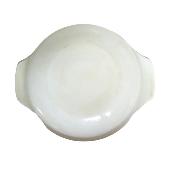 Vintage Anchor Hocking Casserole Dish Blue Cornflower Fire King Milk Glass 1 Qt - Picture 5 of 16